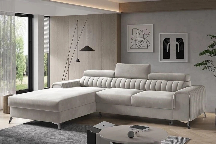 BELMONDO moderná rozkladacia rohová sedačka s polohovacími záhlavníky