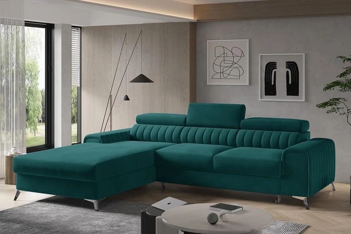 BELMONDO moderná rozkladacia rohová sedačka s polohovacími záhlavníky