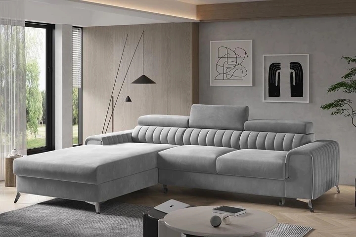 BELMONDO moderná rozkladacia rohová sedačka s polohovacími záhlavníky