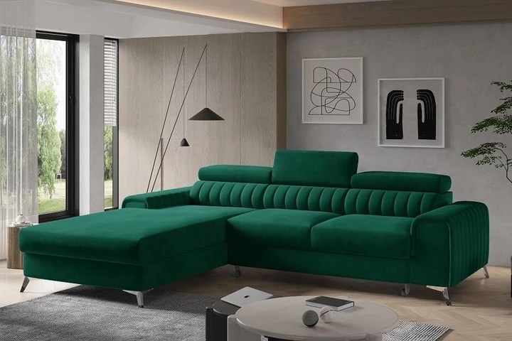 BELMONDO moderná rozkladacia rohová sedačka s polohovacími záhlavníky