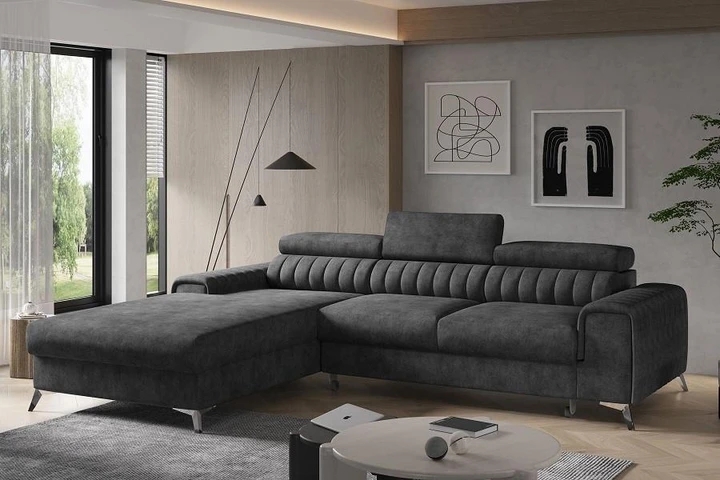 BELMONDO moderná rozkladacia rohová sedačka s polohovacími záhlavníky