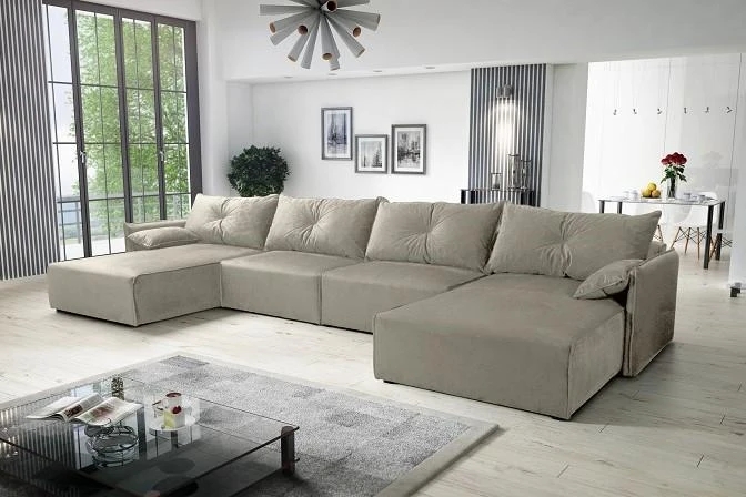 NOEL U dizajnová rozkladacia sedačka do U s úložným priestorom