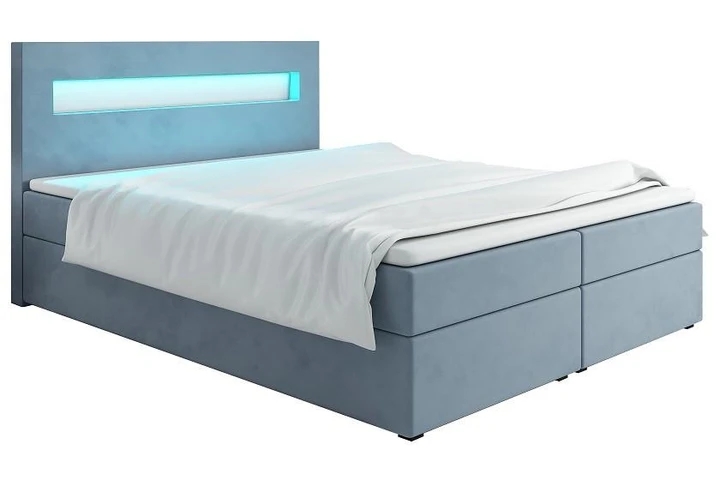 MALONE 180x200 cm kontinentálna posteľ boxspring s LED osvetlením