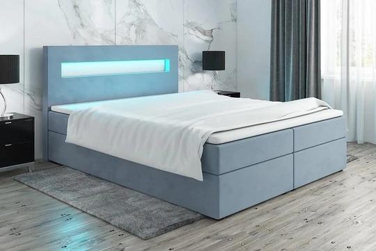 MALONE 180x200 cm kontinentálna posteľ boxspring s LED osvetlením