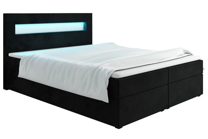 MALONE 200x200 cm kontinentálna posteľ boxspring s LED osvetlením