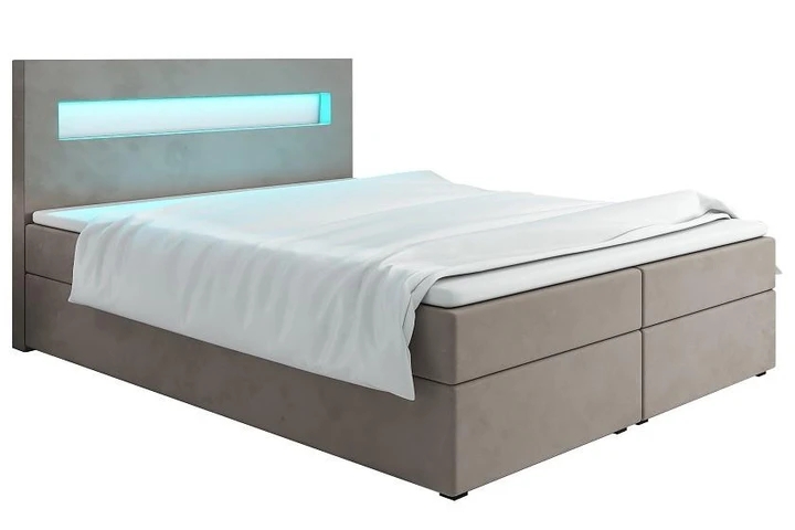 MALONE 200x200 cm kontinentálna posteľ boxspring s LED osvetlením