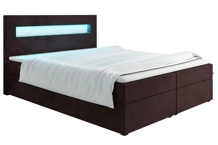 MALONE 200x200 cm kontinentálna posteľ boxspring s LED osvetlením