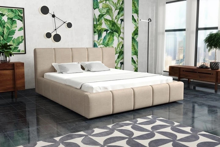 VALERA 160x200 moderná čalúnená posteľ s úložným priestorom