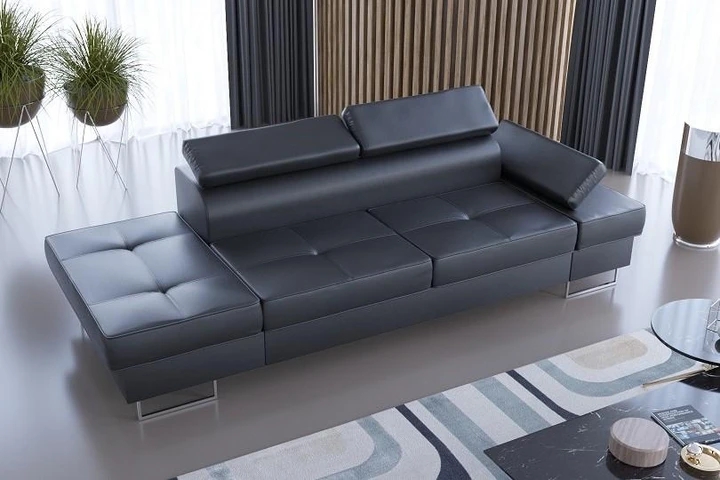 SANDET IV moderná leňoška s polohovacou opierkou v pravej koži