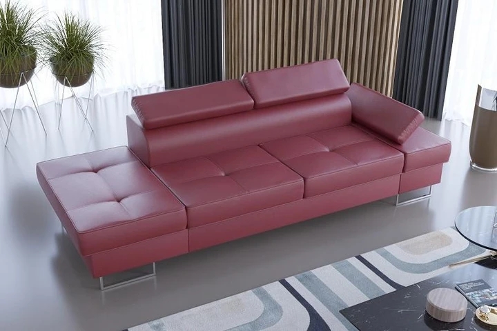 SANDET IV moderná leňoška s polohovacou opierkou v pravej koži