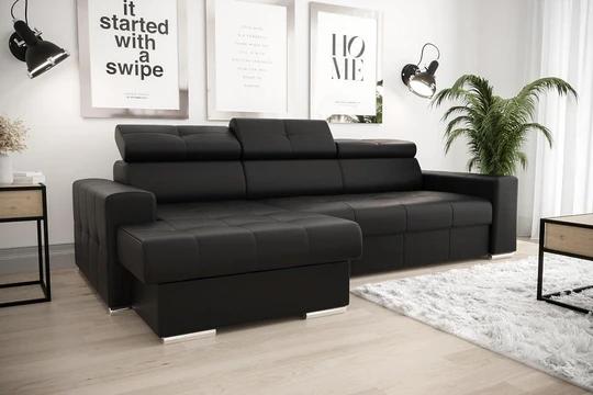 LINDE elegantná sedacia súprava s polohovacími záhlavníkmi v pravej kozi