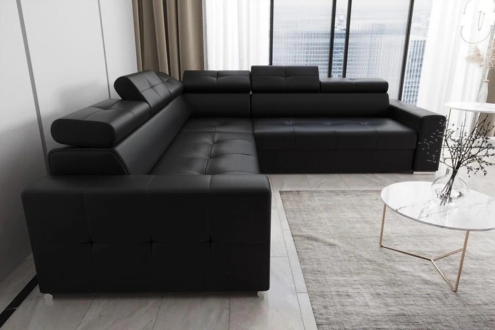 LINDE MAX elegantná rozkladacia sedačka s úložným priestorom v pravej koži