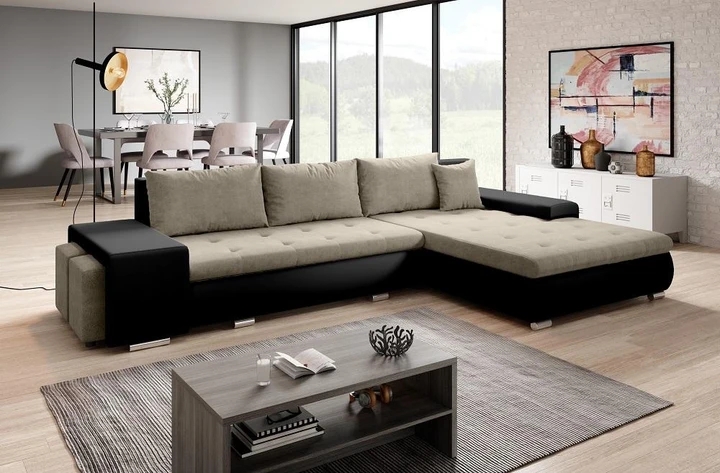 ROMEO rozkladacia sedačka s úložným priestorom a dvoma taburety