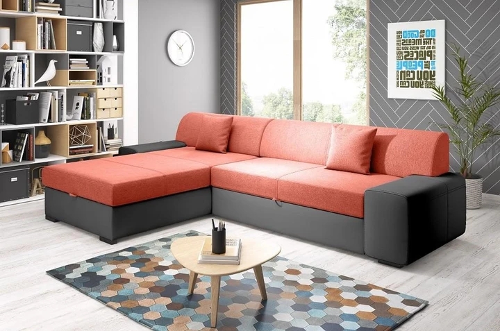 FEDERIKO rohová rozkladacia sedačka s úložným priestorom