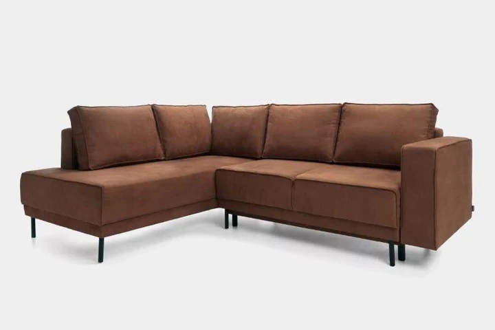 ODENSE L minimalistická rozkladacia rohová sedačka s úložným priestorom