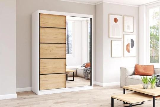 NIKOL 05 šatníková skriňa so zrkadlom a posuvnými dverami