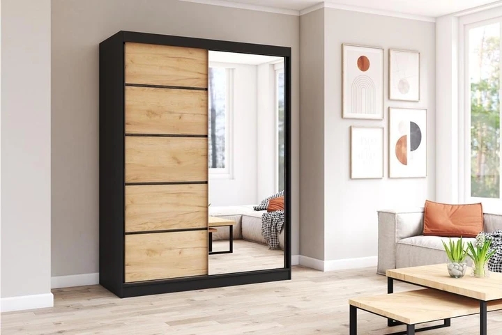 NIKOL 05 šatníková skriňa so zrkadlom a posuvnými dverami