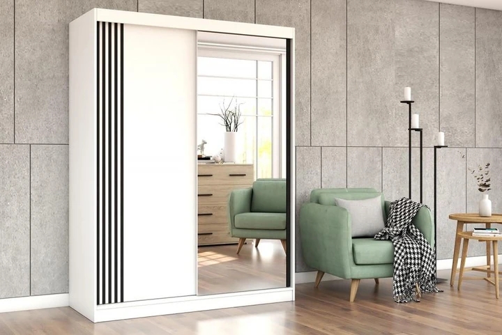 NIKOL 07 šatníková skriňa so zrkadlom a posuvnými dverami