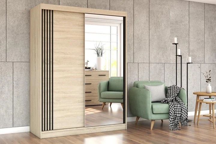 NIKOL 07 šatníková skriňa so zrkadlom a posuvnými dverami