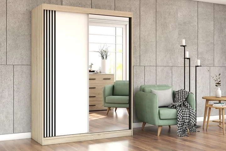 NIKOL 07 šatníková skriňa so zrkadlom a posuvnými dverami