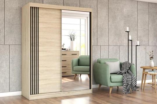 NIKOL 07 šatníková skriňa so zrkadlom a posuvnými dverami