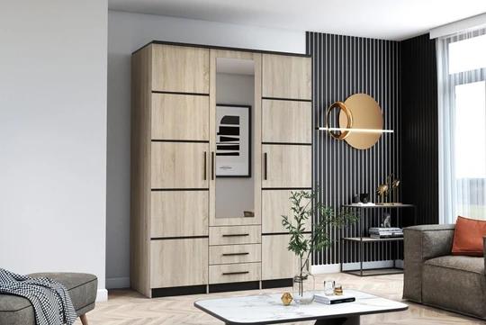 TINAS 3D I šatníková skriňa so zrkadlom