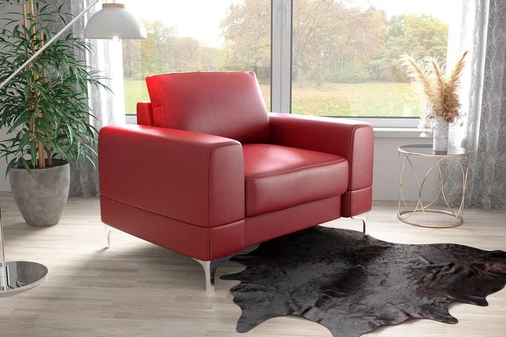 SANSA moderné kreslo v pravej koži