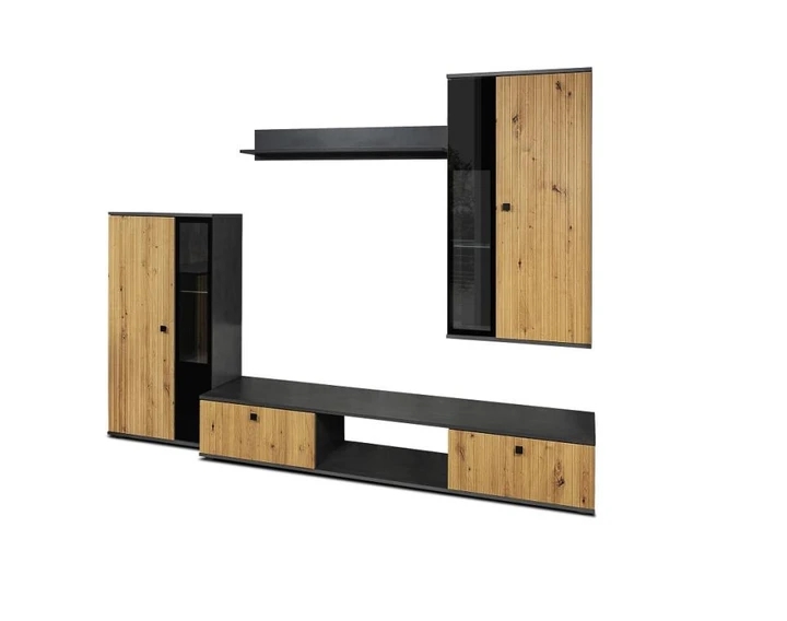 CAROL MDF II obývacia stena, dub artisan/matera