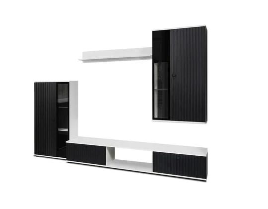 CAROL MDF III obývacia stena, čierna/biela
