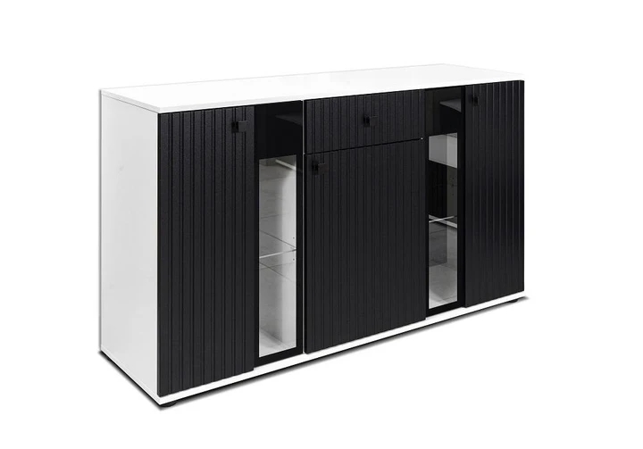 CAROL MDF III KOMODA, čierna/biela