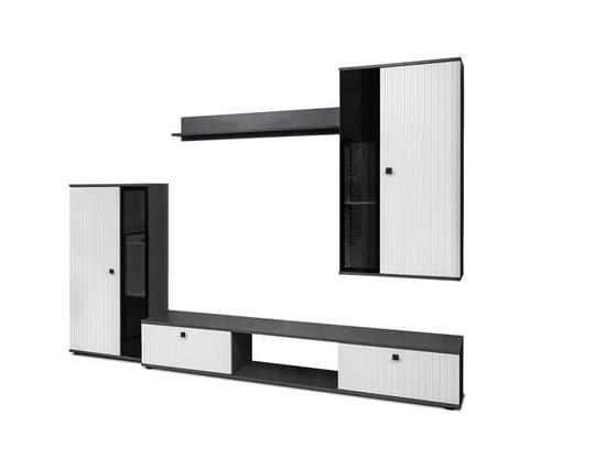 CAROL MDF VIII obývacia stena, biela/matera