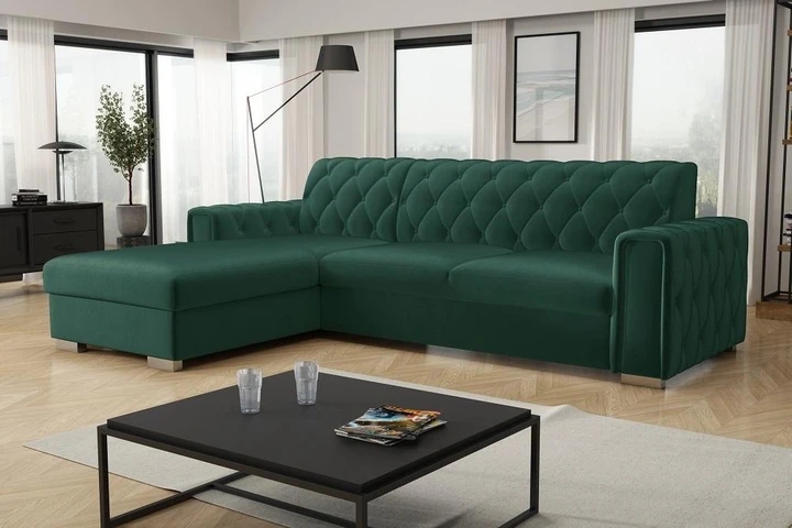 LUXURY elegantná rozkladacia rohová sedačka s úložným priestorom