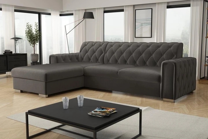 LUXURY elegantná rozkladacia rohová sedačka s úložným priestorom
