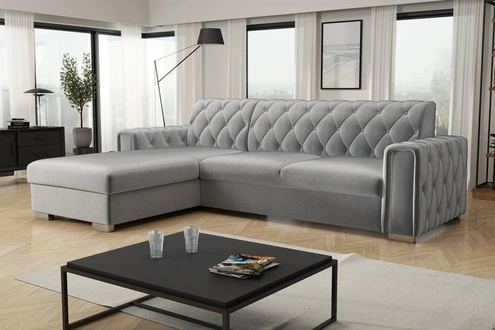 LUXURY elegantná rozkladacia rohová sedačka s úložným priestorom
