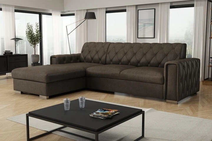 LUXURY elegantná rozkladacia rohová sedačka s úložným priestorom