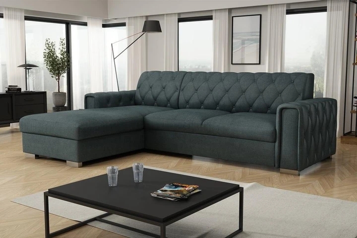 LUXURY elegantná rozkladacia rohová sedačka s úložným priestorom