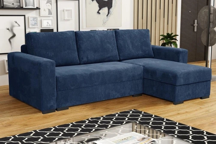 MERLIN retro rozkladacia rohová sedačka s úložným priestorom