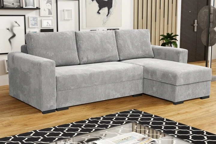 MERLIN retro rozkladacia rohová sedačka s úložným priestorom