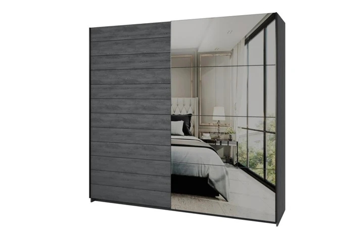 ZUZANA 3 šatníková skriňa 221 cm, dekor dub carbon