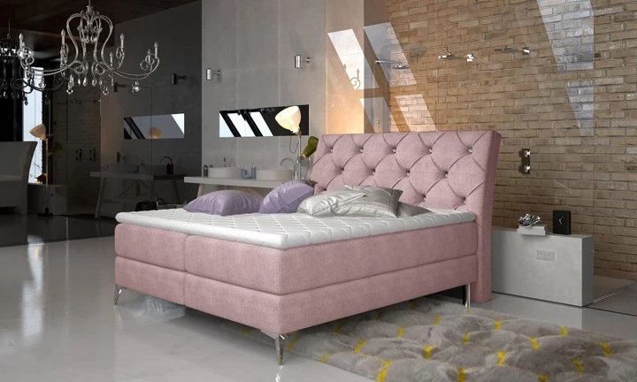SIENNA 140x200 cm boxspring posteľ s dekoratívnym prešívaním