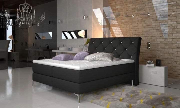 SIENNA 140x200 cm boxspring posteľ s dekoratívnym prešívaním