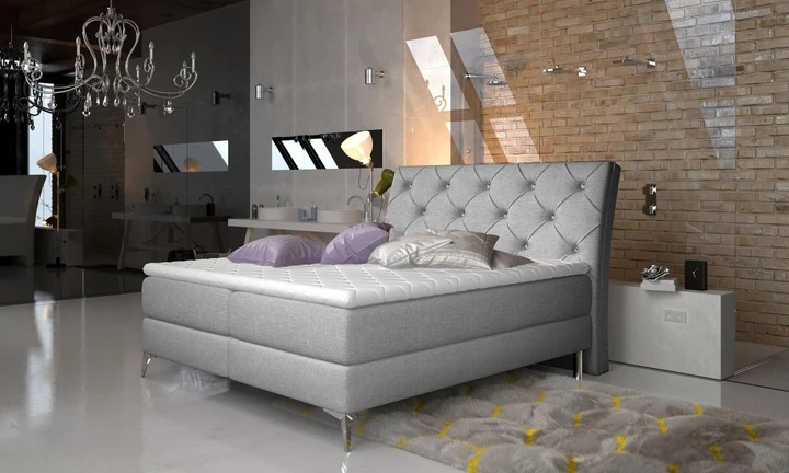 SIENNA 160x200 cm boxspring posteľ s dekoratívnym prešívaním