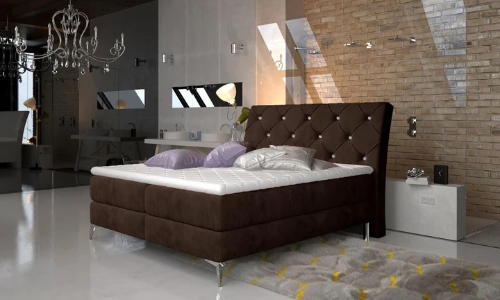 SIENNA 180x200 cm boxspring posteľ s dekoratívnym prešívaním