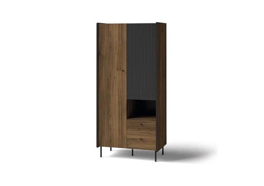 PRIVILEGE P1 skriňa, dekor orech warmia / san sebastian / čierny mat