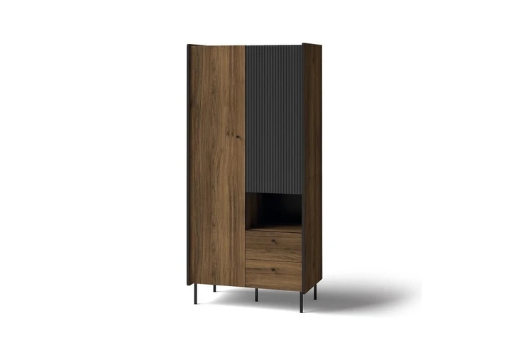 PRIVILEGE P1 skriňa, dekor orech warmia / san sebastian / čierny mat