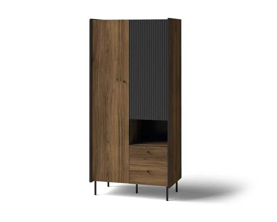 PRIVILEGE P1 skriňa, dekor orech warmia / san sebastian / čierny mat