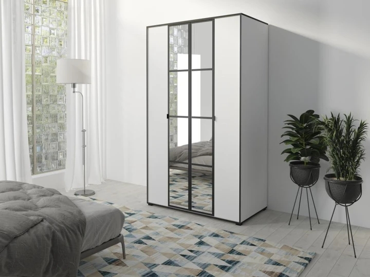 SOLNA šatníková skriňa 120, biela/čierna