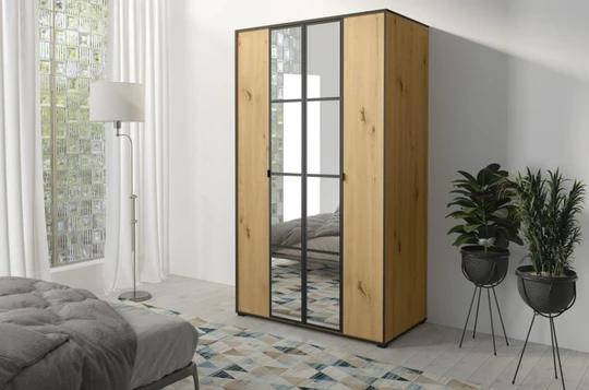 SOLNA šatníková skriňa 120, dub artisan/čierna