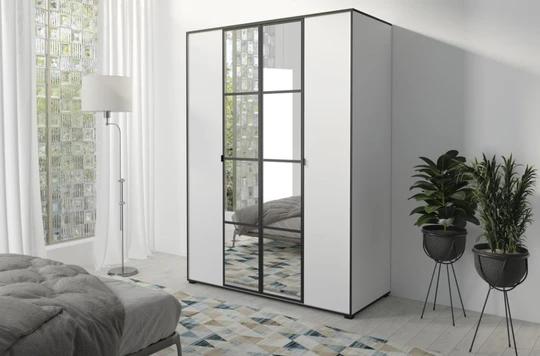 SOLNA šatníková skriňa 150, biela/čierna