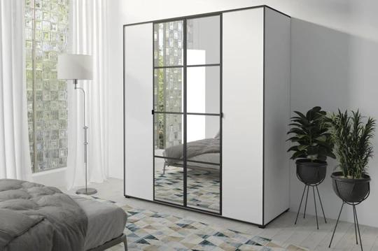 SOLNA šatníková skriňa 180, biela/čierna